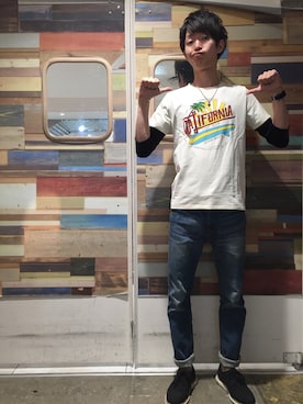 「アイテム（Tシャツ/カットソー、その他）」を使った、grnさん（メンズ・174cm）の春コーディネート