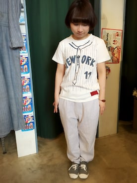 「grn（ジーアールエヌ）のアイテム」を使った、grnさん（レディース・143cm）の春コーディネート