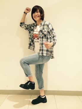 「grn（ジーアールエヌ）のアイテム」を使った、grnさん（レディース・158cm）の春コーディネート