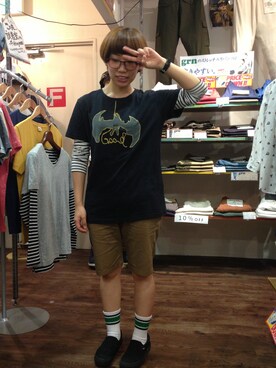 「膝上ショーツ」｜grnさん（メンズ・170cm）の春コーディネート