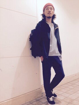「grn」｜「アイテム（マウンテンパーカー）」を使った、grnさん（メンズ・170cm）の秋コーディネート