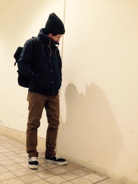 「grn」｜「アイテム（マウンテンパーカー）」を使った、grnさん（メンズ・170cm）の秋コーディネート