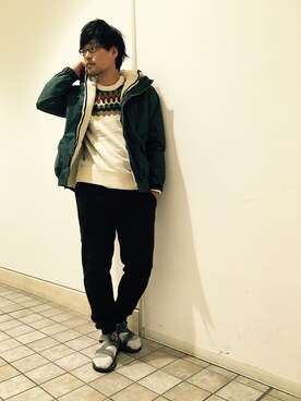 「grn」｜「アイテム（マウンテンパーカー）」を使った、grnさん（メンズ・170cm）の秋コーディネート