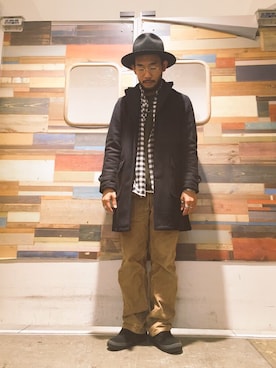 「ショップコート」｜「アイテム（チェスターコート）」を使った、grnさん（メンズ・170cm）の秋コーディネート