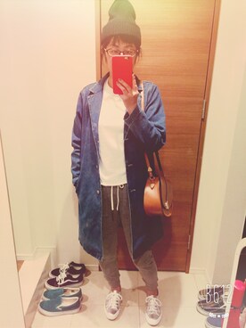 「SEVENDAYS=SUNDAY（セブンデイズサンデイ）のアイテム（チェスターコート）」を使った、ミキさん（レディース・162cm）の秋コーディネート