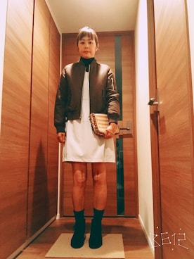 「アイテム（ミリタリージャケット、ブラウン系）」を使った、ミキさん（レディース・162cm）の秋コーディネート