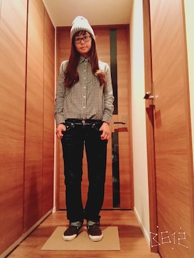 「SEVENDAYS=SUNDAY（セブンデイズサンデイ）のアイテム（ニットキャップ/ビーニー）」を使った、ミキさん（レディース・162cm）の秋コーディネート