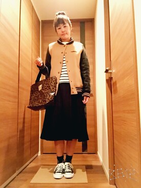 「Traditional Weatherwear」｜「アイテム（スタジャン）」を使った、ミキさん（レディース・162cm）の秋コーディネート