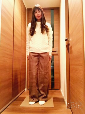 「UNIQLOコーデ」｜「アイテム（バレエシューズ）」を使った、ミキさん（レディース・162cm）の冬コーディネート