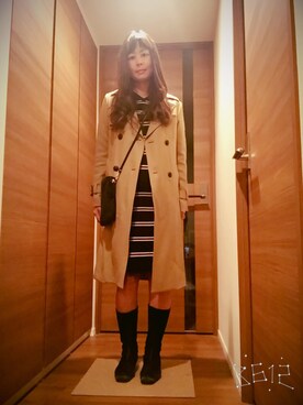 「Mila Owen」｜「アイテム（トレンチコート）」を使った、ミキさん（レディース・162cm）の冬コーディネート