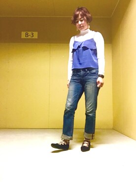 「UNIQLOコーデ」｜「アイテム（バレエシューズ）」を使った、ミキさん（レディース・162cm）の春コーディネート