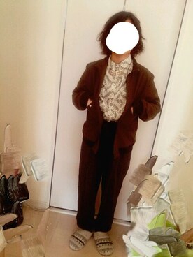 「ジャージーパンツ」｜「アイテム（スラックス）」を使った、sakulaさん（レディース・146cm）の春コーディネート