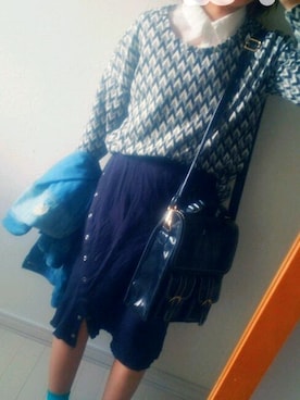 「靴下屋（クツシタヤ）のアイテム（ソックス/靴下、ブルー系）」を使った、sakulaさん（レディース・146cm）の春コーディネート