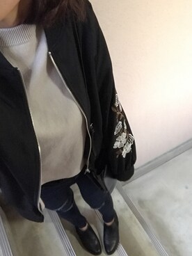 「JEANASIS（ジーナシス）のアイテム（ブーティ）」を使った、aikaさん（レディース・163cm）の秋コーディネート