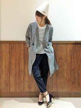 「LBC（エルビーシー）のアイテム（チェスターコート）」を使った、MANOさん（レディース・156cm）の夏コーディネート