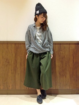 「LBC（エルビーシー）のアイテム（帽子）」を使った、MANOさん（レディース・156cm）の秋コーディネート