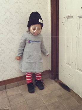 「Mini Rodini（ミニロディーニ）のアイテム（水着/着物・浴衣）」を使った、はぎちむさん（キッズ・80cm）の冬コーディネート