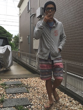 「SENSI（センシ）のアイテム」を使った、NONさん（メンズ・168cm）の夏コーディネート