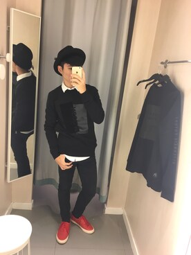 「H&M（エイチ・アンド・エム）のアイテム（ダウンベスト）」を使った、ZeroLamさん（メンズ・165cm）の秋コーディネート
