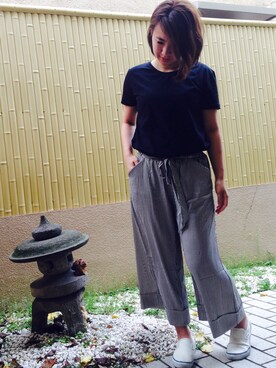 「ZARA（ザラ）のアイテム（パンツ、ブラック系）」を使った、sat(*☻-☻*)さん（レディース）の春コーディネート