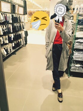 「LOWRYS FARM（ローリーズファーム）のアイテム（その他アウター、グレー系）」を使った、あこさん（レディース・164cm）の秋コーディネート