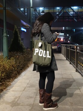 「A.P.C.（アーペーセー）のアイテム（ピーコート）」を使った、jiseonさん（レディース・158cm）の冬コーディネート