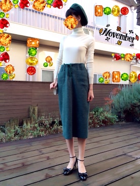 「CECIL McBEE（セシルマクビー）のアイテム（ハンチング/ベレー帽）」を使った、yuriさん（レディース・168cm）の秋コーディネート