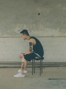 「TBALLERのアイテム」を使った、3cornersさん（メンズ・175cm）の夏コーディネート