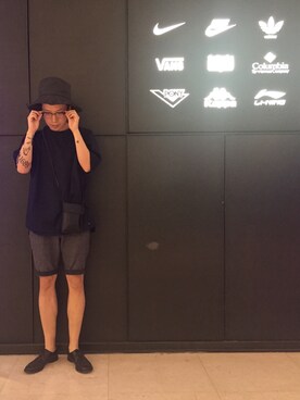 「initial（イニシャル）のアイテム（帽子）」を使った、山姆大叔さん（メンズ・175cm）の秋コーディネート