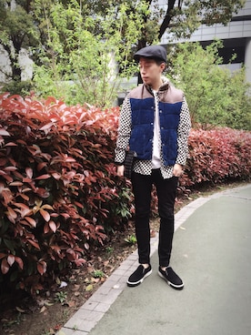 「PULL&BEAR（プルアンドベア）のアイテム（チノパンツ）」を使った、山姆大叔さん（メンズ・175cm）の春コーディネート