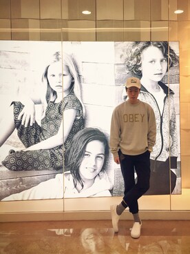 「DC SHOES（ディーシーシューズ）のアイテム（モカシン/デッキシューズ）」を使った、山姆大叔さん（メンズ・175cm）の春コーディネート