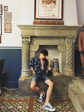 「PULL&BEAR（プルアンドベア）のアイテム（スニーカー）」を使った、山姆大叔さん（メンズ・175cm）の夏コーディネート