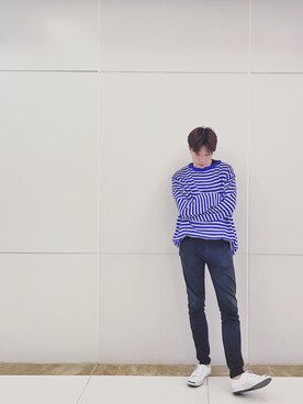 「PULL&BEAR（プルアンドベア）のアイテム（チノパンツ）」を使った、山姆大叔さん（メンズ・175cm）の秋コーディネート