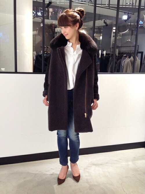 Muse De Deuxieme Classe 表参道店スタッフ Muse De Deuxieme Classe Deuxieme Classeのムートンコートを使ったコーディネート Wear