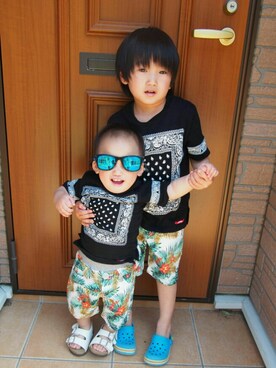 「Right-on KIDS（ライトオンキッズ）のアイテム（パンツ、グリーン系）」を使った、ちゃんあやさん（レディース・154cm）の春コーディネート