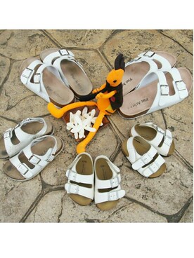 「abcd（ナシ）のアイテム（シューズ、ブラック系）」を使った、ちゃんあやさん（レディース・154cm）の夏コーディネート