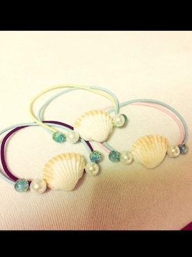 「ヘアゴム
けん
ブレスレット（ヘアバンド、ホワイト系）」を使った、yokoさん（レディース・151cm）の夏コーディネート