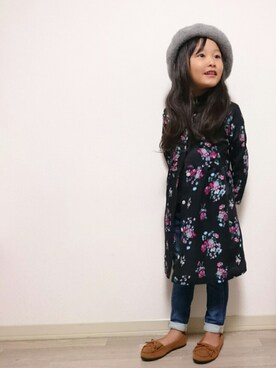 「ギャップキッズ」｜「アイテム（帽子）」を使った、Ema*♡さん（キッズ・110cm）の秋コーディネート