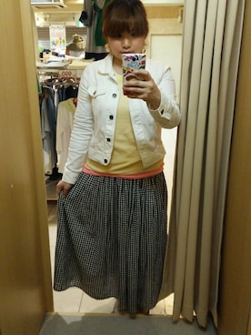 「GRL（グレイル）のアイテム（デニムジャケット）」を使った、cherryblossomさん（レディース・152cm）の春コーディネート