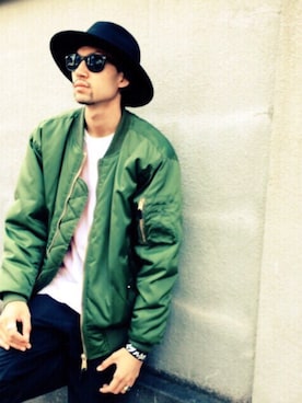 「COOTIE」｜「アイテム（ブルゾン）」を使った、kenta ikedaさん（メンズ・180cm）の秋コーディネート