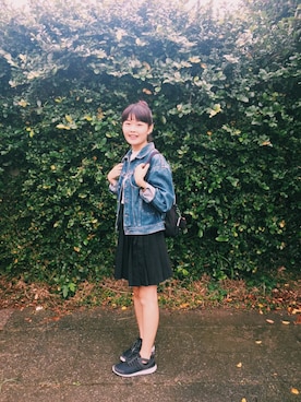 「丹寧」｜「アイテム（ジャケット/アウター）」を使った、Chieh,Leeさん（レディース・155cm）の冬コーディネート
