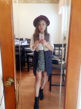 「ALDO（アルド）のアイテム（ブーティ）」を使った、大脸花猫鱼さん（レディース・155cm）の秋コーディネート