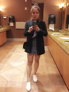 「Abercrombie&Fitch（アバークロンビーアンドフィッチ）のアイテム（スカート）」を使った、大脸花猫鱼さん（レディース・155cm）の秋コーディネート
