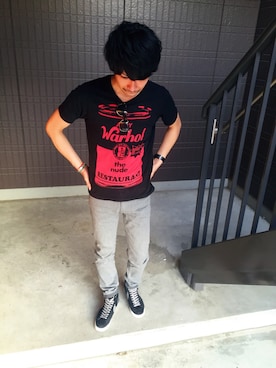 「グレーパンツ」｜Tomさん（メンズ・176cm）の春コーディネート