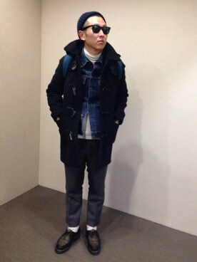 「パラブーツ」｜「アイテム（デニムジャケット）」を使った、TAKAHIROさん（メンズ・170cm）の冬コーディネート