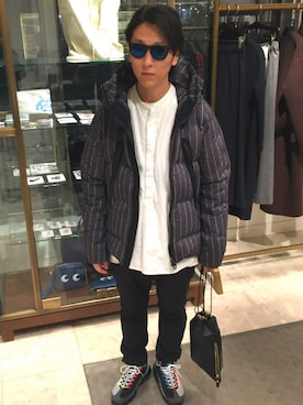 「united arrows」｜「アイテム（ダウンジャケット/コート）」を使った、TAKAHIROさん（メンズ・170cm）の冬コーディネート
