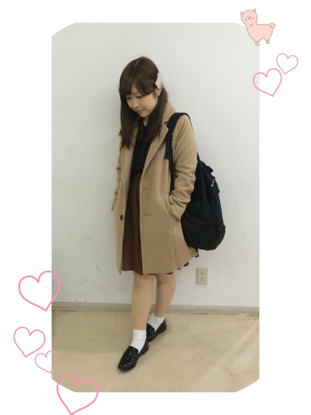 「ROPE' PICNIC(ROPE' PICNIC)、wcloset、earth music&ecology、チェスターコート、ラフスタイル」｜「w closetのシングルチェスターコート（チェスターコート、イエロー系）」を使った、まいまいさん（レディース・153cm）の秋コーディネートの1枚目の写真