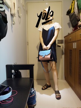 「stradivarius（ストラディバリウス）のアイテム（ワンピース/ドレス）」を使った、YvonRannさん（レディース・163cm）の夏コーディネート