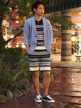 「アイテム（テーラードジャケット）」を使った、SHUNさん（メンズ・168cm・10代）の春コーディネート