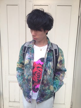 「SUNAOKUWAHARA（スナオクワハラ）のアイテム（トップス）」を使った、takuya kakumaeさん（メンズ・163cm）の春コーディネート